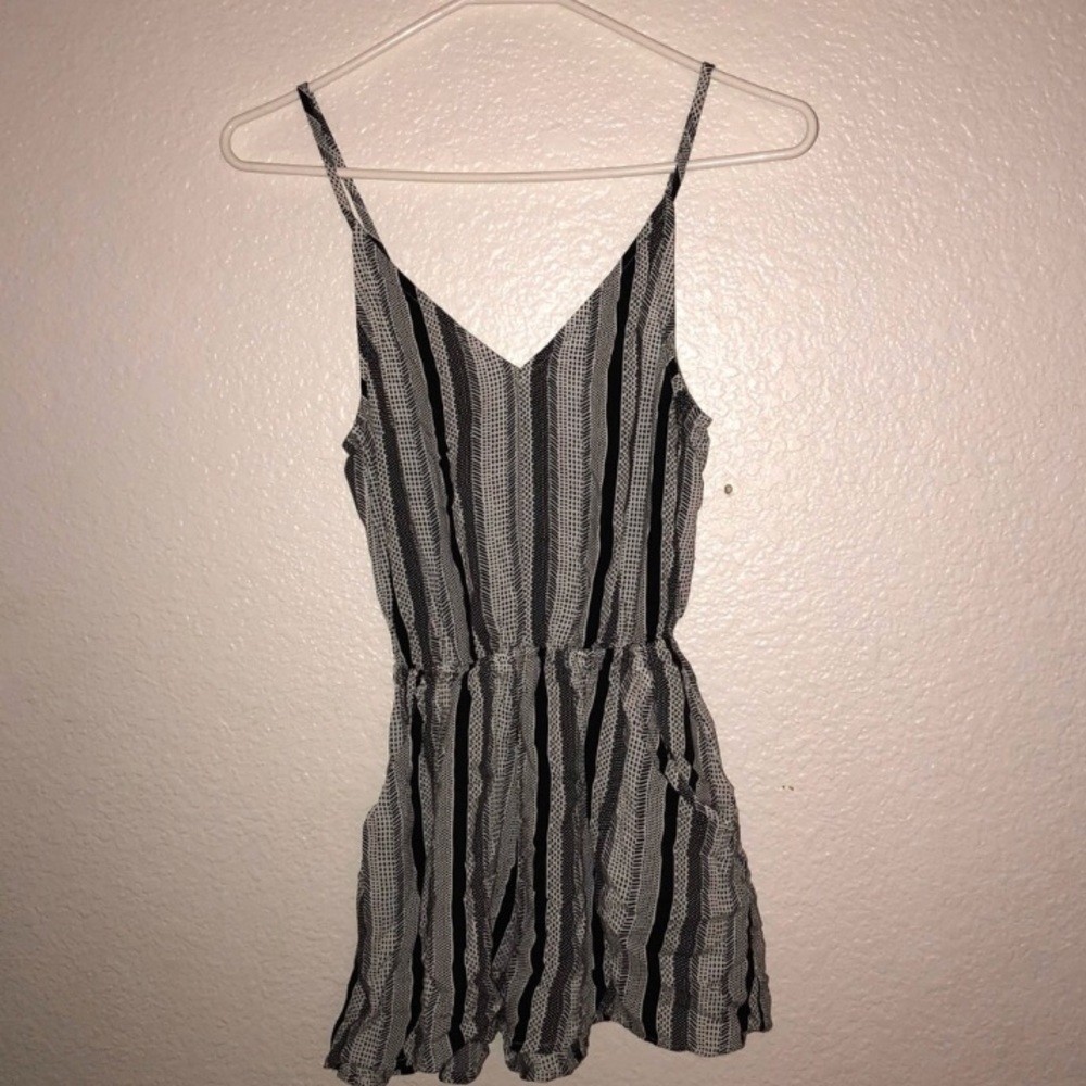 Black and white striped H&M romper
